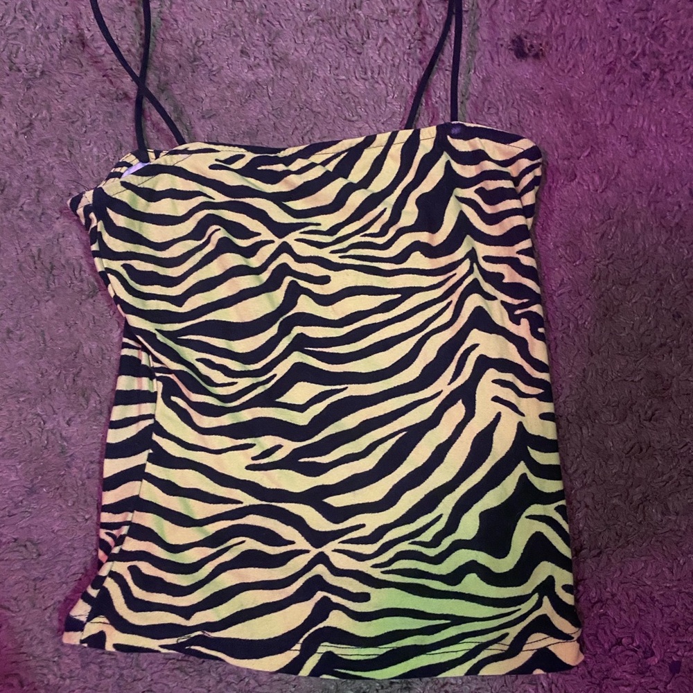 Zebra Print Spaghetti Strap Top
